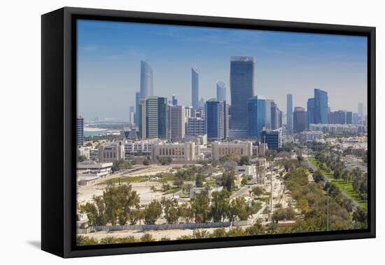 View of City Skyline, Abu Dhabi, United Arab Emirates, Middle East-Jane Sweeney-Framed Stretched Canvas