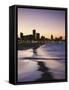 View of City Skyline and Beachfront at Sunset, Durban, Kwazulu-Natal, South Africa-Ian Trower-Framed Stretched Canvas