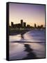 View of City Skyline and Beachfront at Sunset, Durban, Kwazulu-Natal, South Africa-Ian Trower-Framed Stretched Canvas