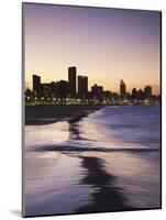 View of City Skyline and Beachfront at Sunset, Durban, Kwazulu-Natal, South Africa-Ian Trower-Mounted Photographic Print