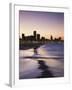 View of City Skyline and Beachfront at Sunset, Durban, Kwazulu-Natal, South Africa-Ian Trower-Framed Photographic Print