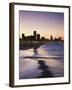 View of City Skyline and Beachfront at Sunset, Durban, Kwazulu-Natal, South Africa-Ian Trower-Framed Photographic Print