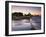 View of City Skyline and Beachfront at Sunset, Durban, Kwazulu-Natal, South Africa-Ian Trower-Framed Premium Photographic Print