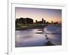 View of City Skyline and Beachfront at Sunset, Durban, Kwazulu-Natal, South Africa-Ian Trower-Framed Photographic Print