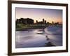 View of City Skyline and Beachfront at Sunset, Durban, Kwazulu-Natal, South Africa-Ian Trower-Framed Photographic Print