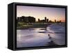 View of City Skyline and Beachfront at Sunset, Durban, Kwazulu-Natal, South Africa-Ian Trower-Framed Stretched Canvas