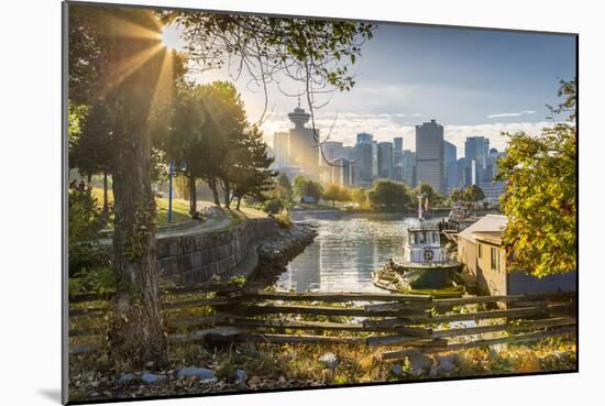 View of city skyline and Vancouver Lookout Tower from CRAB Park at Portside, Vancouver, British Col-Frank Fell-Mounted Photographic Print