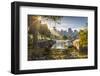 View of city skyline and Vancouver Lookout Tower from CRAB Park at Portside, Vancouver, British Col-Frank Fell-Framed Photographic Print