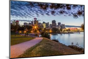 View of city skyline and Vancouver Lookout Tower from CRAB Park at Portside, Vancouver, British Col-Frank Fell-Mounted Photographic Print