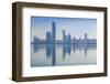 View of City Skyline Reflecting in Persian Gulf, Abu Dhabi, United Arab Emirates, Middle East-Jane Sweeney-Framed Photographic Print