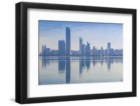 View of City Skyline Reflecting in Persian Gulf, Abu Dhabi, United Arab Emirates, Middle East-Jane Sweeney-Framed Photographic Print