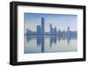 View of City Skyline Reflecting in Persian Gulf, Abu Dhabi, United Arab Emirates, Middle East-Jane Sweeney-Framed Photographic Print