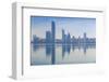 View of City Skyline Reflecting in Persian Gulf, Abu Dhabi, United Arab Emirates, Middle East-Jane Sweeney-Framed Photographic Print