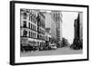 View of City Street, Exterior View of Sherwood Building - Spokane, WA-Lantern Press-Framed Art Print