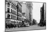 View of City Street, Exterior View of Sherwood Building - Spokane, WA-Lantern Press-Mounted Art Print