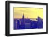 View of city - Sunset - Manhattan - New York City - United States-Philippe Hugonnard-Framed Photographic Print