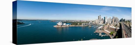 View of City, Sydney Opera House, Circular Quay, Sydney Harbor, Sydney, New South Wales, Australia-null-Stretched Canvas