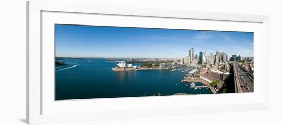 View of City, Sydney Opera House, Circular Quay, Sydney Harbor, Sydney, New South Wales, Australia-null-Framed Photographic Print