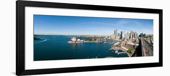 View of City, Sydney Opera House, Circular Quay, Sydney Harbor, Sydney, New South Wales, Australia-null-Framed Photographic Print