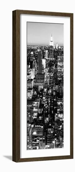 View of City, Vertical Panoramic Landscape View by Night, Midtown Manhattan, Manhattan, NYC, USA-Philippe Hugonnard-Framed Photographic Print