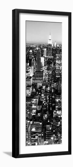 View of City, Vertical Panoramic Landscape View by Night, Midtown Manhattan, Manhattan, NYC, USA-Philippe Hugonnard-Framed Photographic Print