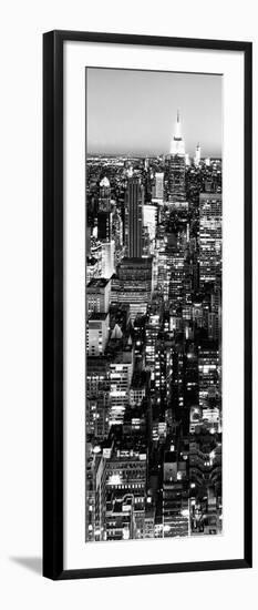 View of City, Vertical Panoramic Landscape View by Night, Midtown Manhattan, Manhattan, NYC, USA-Philippe Hugonnard-Framed Photographic Print