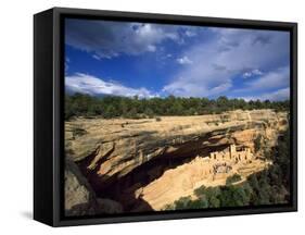 View of Cliff Palace, Mesa Verde National Park, Colorado, USA-Stefano Amantini-Framed Stretched Canvas