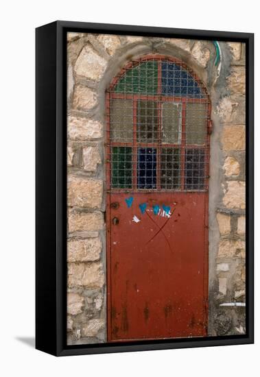 View of closed door, Safed (Zfat), Galilee, Israel-null-Framed Stretched Canvas