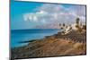 View of coastline and Playa El Barranquillo beach, Puerto Carmen, Lanzarote, Las Palmas-Frank Fell-Mounted Photographic Print