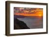 View of coastline, sunset and Atlantic Ocean from Mirador del Rio, Lanzarote, Las Palmas-Frank Fell-Framed Photographic Print