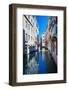 View of Colored Venice Canal with Houses Standing in Water-LuckyPhoto-Framed Photographic Print