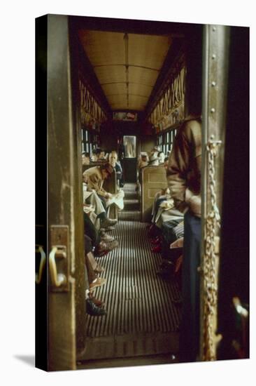 View of Commuters as They Ride in a Car on the Third Avenue Train, New York, New York, 1955-Eliot Elisofon-Stretched Canvas