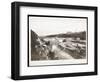 View of Construction of the Panama Canal with Concrete Forms, Trains, Digging Machines and…-Byron Company-Framed Premium Giclee Print