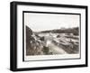 View of Construction of the Panama Canal with Concrete Forms, Trains, Digging Machines and…-Byron Company-Framed Giclee Print