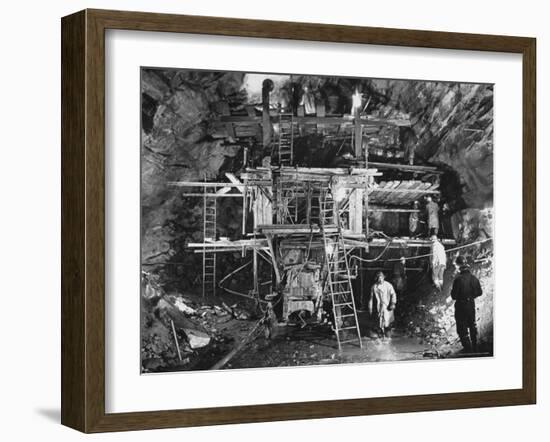 View of Construction Workers Building the Queens Midtown Tunnel in New York City-Carl Mydans-Framed Photographic Print