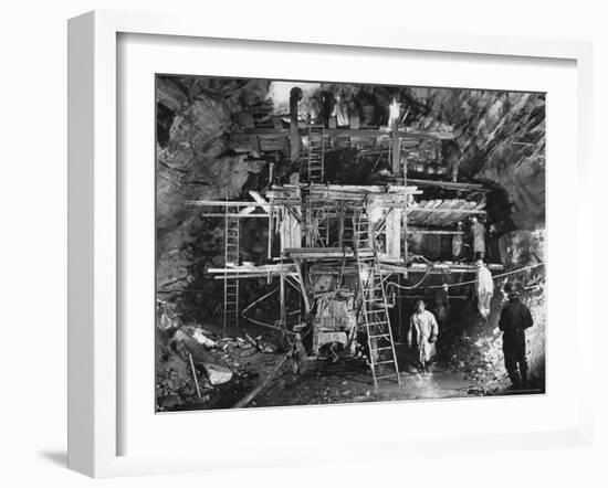 View of Construction Workers Building the Queens Midtown Tunnel in New York City-Carl Mydans-Framed Photographic Print