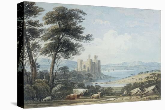 View of Conway Castle, North Wales, 1835-John Varley-Stretched Canvas