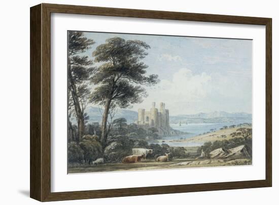 View of Conway Castle, North Wales, 1835-John Varley-Framed Giclee Print