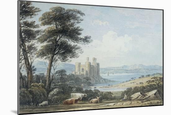 View of Conway Castle, North Wales, 1835-John Varley-Mounted Giclee Print
