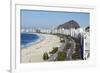 View of Copacabana Beach and Avenida Atlantica, Copacabana, Rio de Janeiro, Brazil, South America-Ian Trower-Framed Photographic Print