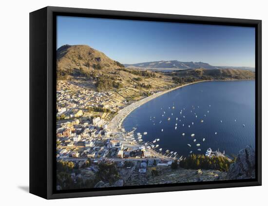 View of Copacabana, Lake Titicaca, Bolivia-Ian Trower-Framed Stretched Canvas