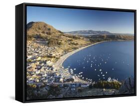 View of Copacabana, Lake Titicaca, Bolivia-Ian Trower-Framed Stretched Canvas