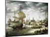 View of Copenhagen Port, 1630-Pietro da Cortona-Mounted Giclee Print