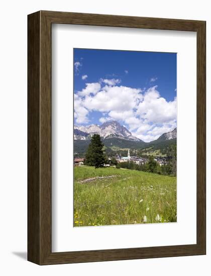 View of Cortina d' Ampezzo, Dolomites, Veneto, Italy-null-Framed Premium Giclee Print