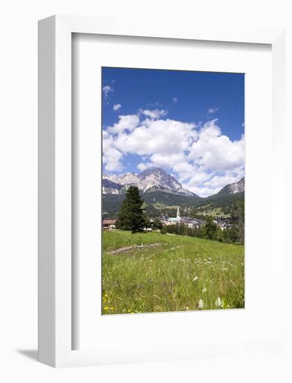 View of Cortina d' Ampezzo, Dolomites, Veneto, Italy-null-Framed Premium Giclee Print