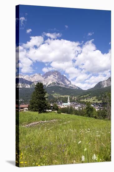 View of Cortina d' Ampezzo, Dolomites, Veneto, Italy-null-Stretched Canvas