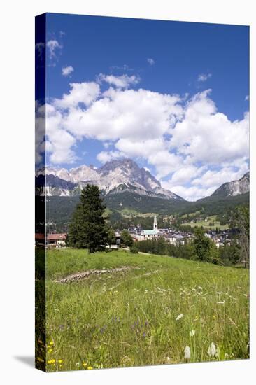 View of Cortina d' Ampezzo, Dolomites, Veneto, Italy-null-Stretched Canvas