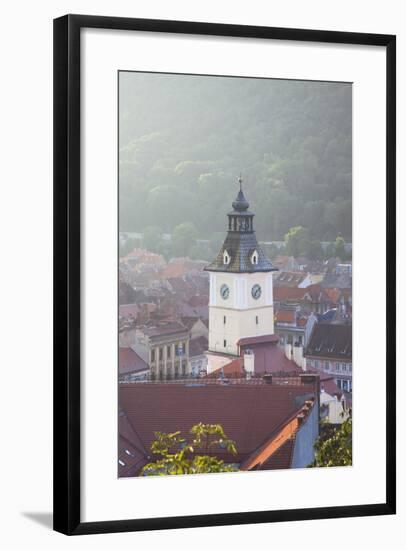 View of Council House in Piata Sfatului at Dawn, Brasov, Transylvania, Romania, Europe-Ian Trower-Framed Photographic Print