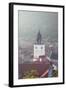 View of Council House in Piata Sfatului at Dawn, Brasov, Transylvania, Romania, Europe-Ian Trower-Framed Photographic Print