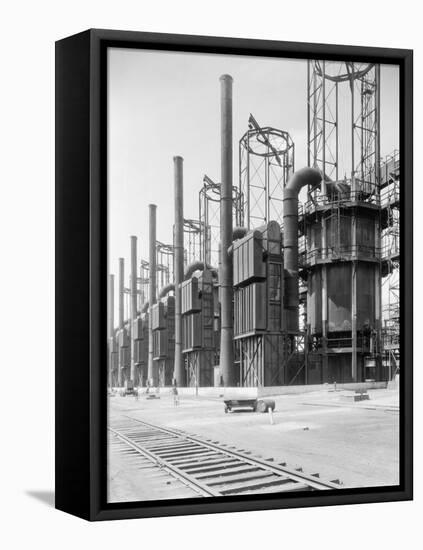 View of Cracking Stills at Oil Refinery-null-Framed Stretched Canvas